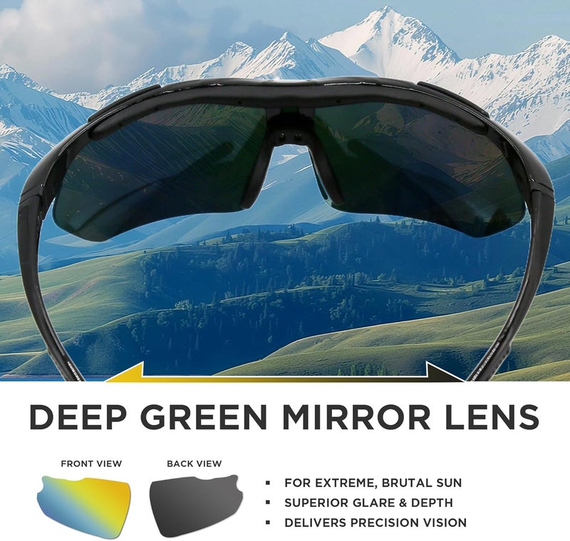 LOLOON Store Cycling Sunglasses for Men Women Youth, Wrap Around Sports Sunglasses for Running Climbing Bike Baseball Softball Golf - Image 4